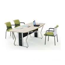 Cheap price melamine desktop meeting table with steel frame